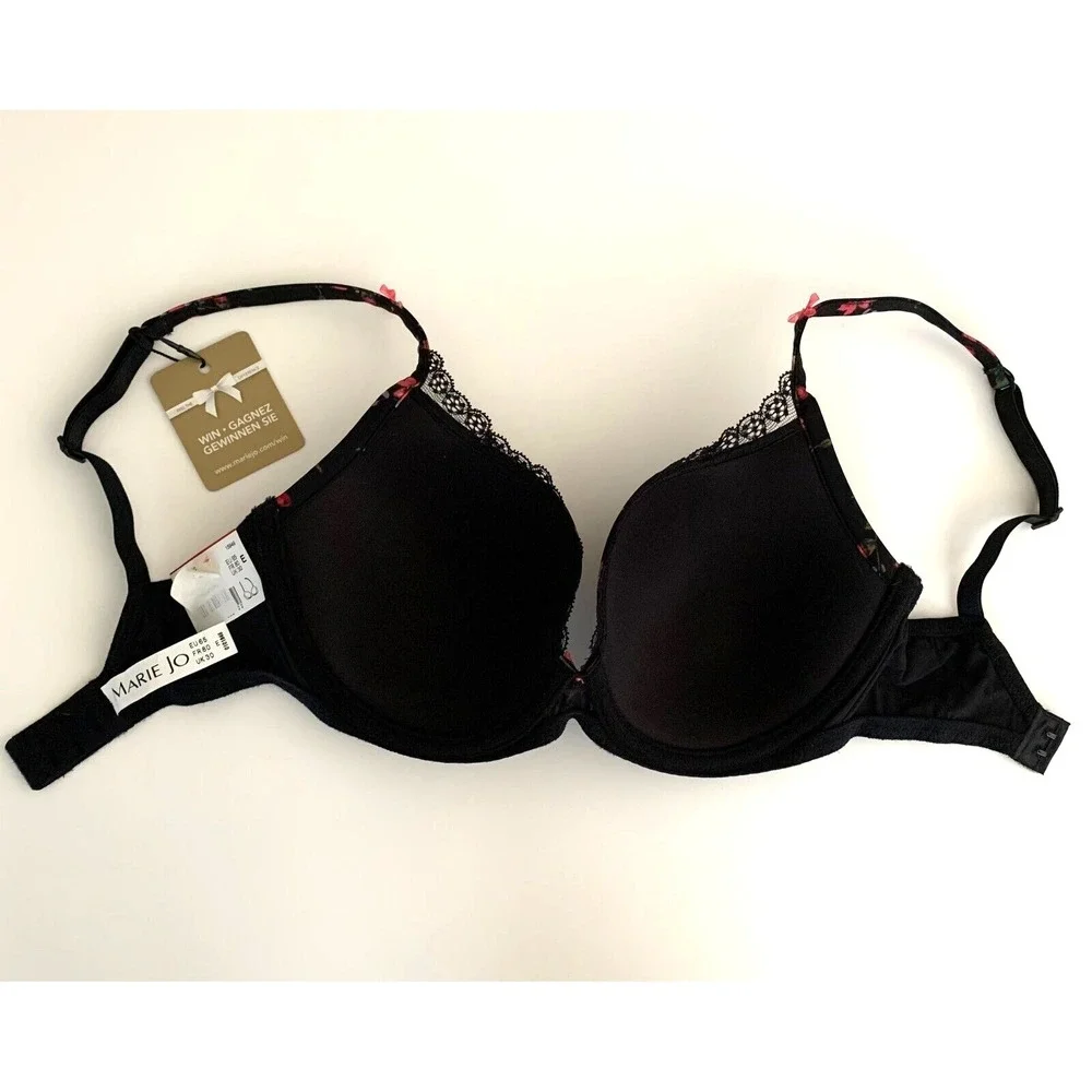 NWT Marie Jo SET Winter Rose Padded Underwire Bra 30E 30DD & Bikini Panty Floral